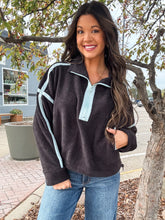 Load image into Gallery viewer, DOUBLE TAKE ZIP UP-BLACK &amp; SKY
