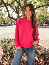 Load image into Gallery viewer, PLAY YOUR PART SWEATER-DEEP PINK
