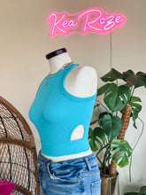 Load image into Gallery viewer, CUT OUT FOR YOU TANK-TURQUOISE (SIDE CUT OUTS)