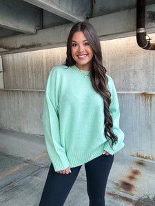 EXPECT IT SWEATER-JADE GREEN