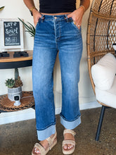 Load image into Gallery viewer, MILAN SUPER HIGH RISE WIDE LEG CUFFED JEANS-MICA DENIM