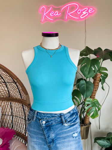 CUT OUT FOR YOU TANK-TURQUOISE (SIDE CUT OUTS)