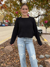 Load image into Gallery viewer, TRUST FALL SWEATER-BLACK