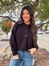 Load image into Gallery viewer, COZY HOUR CARDIGAN-BLACK