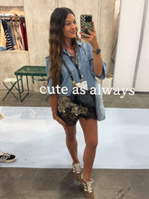 Load image into Gallery viewer, ZEBRA PRINT LACE TRIM SHORTS