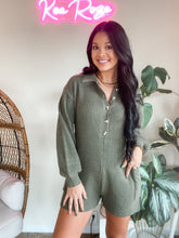 Load image into Gallery viewer, GREEDY SWEATER ROMPER-OLIVE