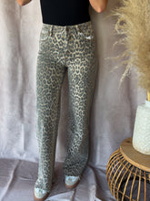 Load image into Gallery viewer, NIA HIGH RISE WIDE LEG LEOPARD DENIM-FLYING MONKEY