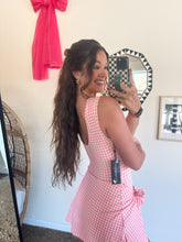 Load image into Gallery viewer, MOVIN' &amp; GROOVIN' WRAP DRESS-PINK GINGHAM
