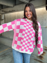 Load image into Gallery viewer, CHECKMATE SWEATER-PINK