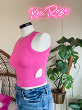 Load image into Gallery viewer, CUT OUT FOR YOU TANK-PINK (SIDE CUT OUTS)