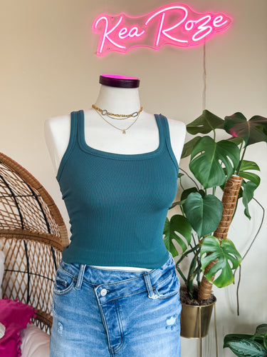 STAND OUT TANK-DARK TEAL