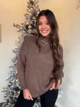 Load image into Gallery viewer, *DOORBUSTER* MOCK NECK RIBBED SWEATER-MOCHA