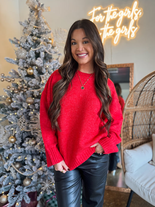 FIRESIDE SWEATER-RED