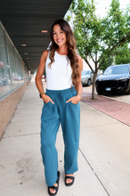 Load image into Gallery viewer, DON'T COME BACK BARREL SWEAT PANTS-DARK TEAL
