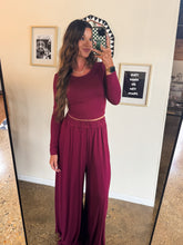 Load image into Gallery viewer, CASUALLY BOOKED SET-BURGUNDY
