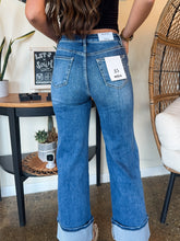 Load image into Gallery viewer, MILAN SUPER HIGH RISE WIDE LEG CUFFED JEANS-MICA DENIM