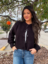 Load image into Gallery viewer, COZY HOUR CARDIGAN-BLACK