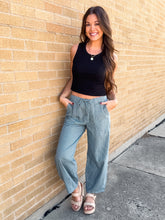 Load image into Gallery viewer, RIDER STRIPE DENIM TIE WAIST PANTS