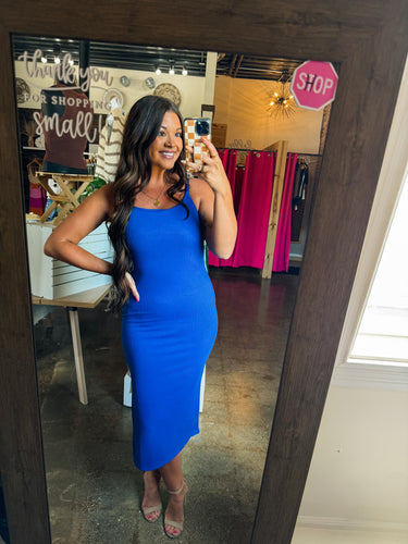 SOAK UP THE SUN DRESS-ROYAL BLUE