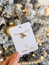 Load image into Gallery viewer, BUBBLE LETTER INITIAL NECKLACE-GOLD