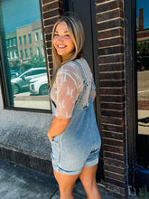 Load image into Gallery viewer, LEVEL UP DENIM ROMPER