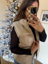 Load image into Gallery viewer, WANTING MORE LEATHER &amp; SHERPA VEST