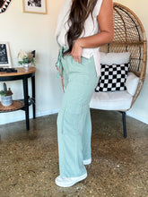 Load image into Gallery viewer, CLAIRE UTILITY WIDE LEG PANTS-OLIVE