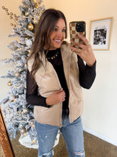 Load image into Gallery viewer, WANTING MORE LEATHER &amp; SHERPA VEST