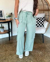 Load image into Gallery viewer, CLAIRE UTILITY WIDE LEG PANTS-OLIVE