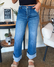 Load image into Gallery viewer, MILAN SUPER HIGH RISE WIDE LEG CUFFED JEANS-MICA DENIM