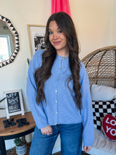 Load image into Gallery viewer, LOVE NOTE CARDIGAN-BLUE