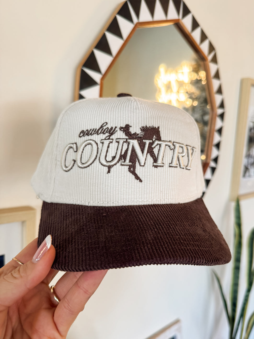 COWBOY COUNTRY HAT-BROWN CORDUROY