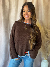Load image into Gallery viewer, ILLUSION SWEATER-BROWN &amp; BLUE
