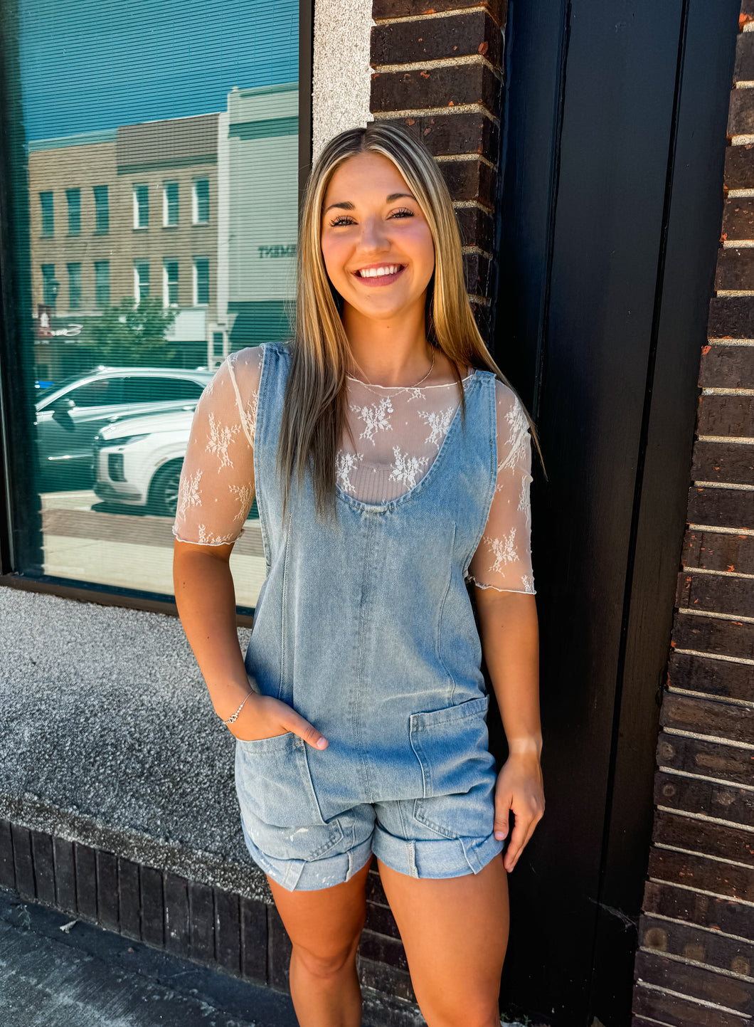 LEVEL UP DENIM ROMPER