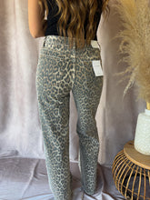 Load image into Gallery viewer, NIA HIGH RISE WIDE LEG LEOPARD DENIM-FLYING MONKEY