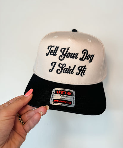 TELL YOUR DOG HAT- BLACK & NATURAL