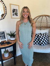 Load image into Gallery viewer, HEART BEATS DRESS-SAGE