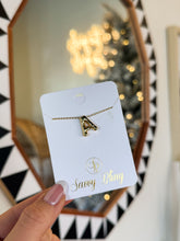Load image into Gallery viewer, BUBBLE LETTER INITIAL NECKLACE-GOLD