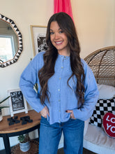 Load image into Gallery viewer, LOVE NOTE CARDIGAN-BLUE