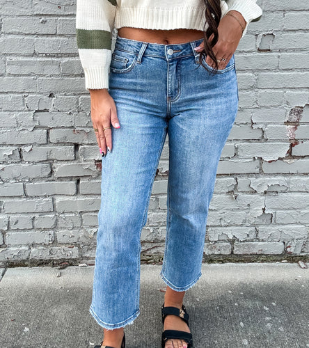 PAIGE CROPPED DENIM-MID RISE