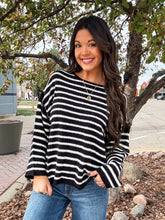 Load image into Gallery viewer, LATE NIGHT SWEATER-BLACK &amp; WHITE