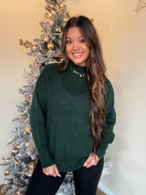 Load image into Gallery viewer, *DOORBUSTER* MOCK NECK RIBBED SWEATER- HUNTER GREEN