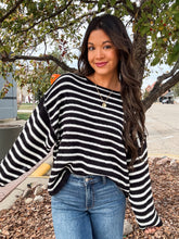 Load image into Gallery viewer, LATE NIGHT SWEATER-BLACK &amp; WHITE