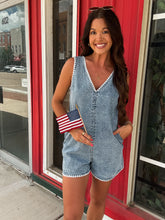 Load image into Gallery viewer, DELICATE DAYS DENIM ROMPER