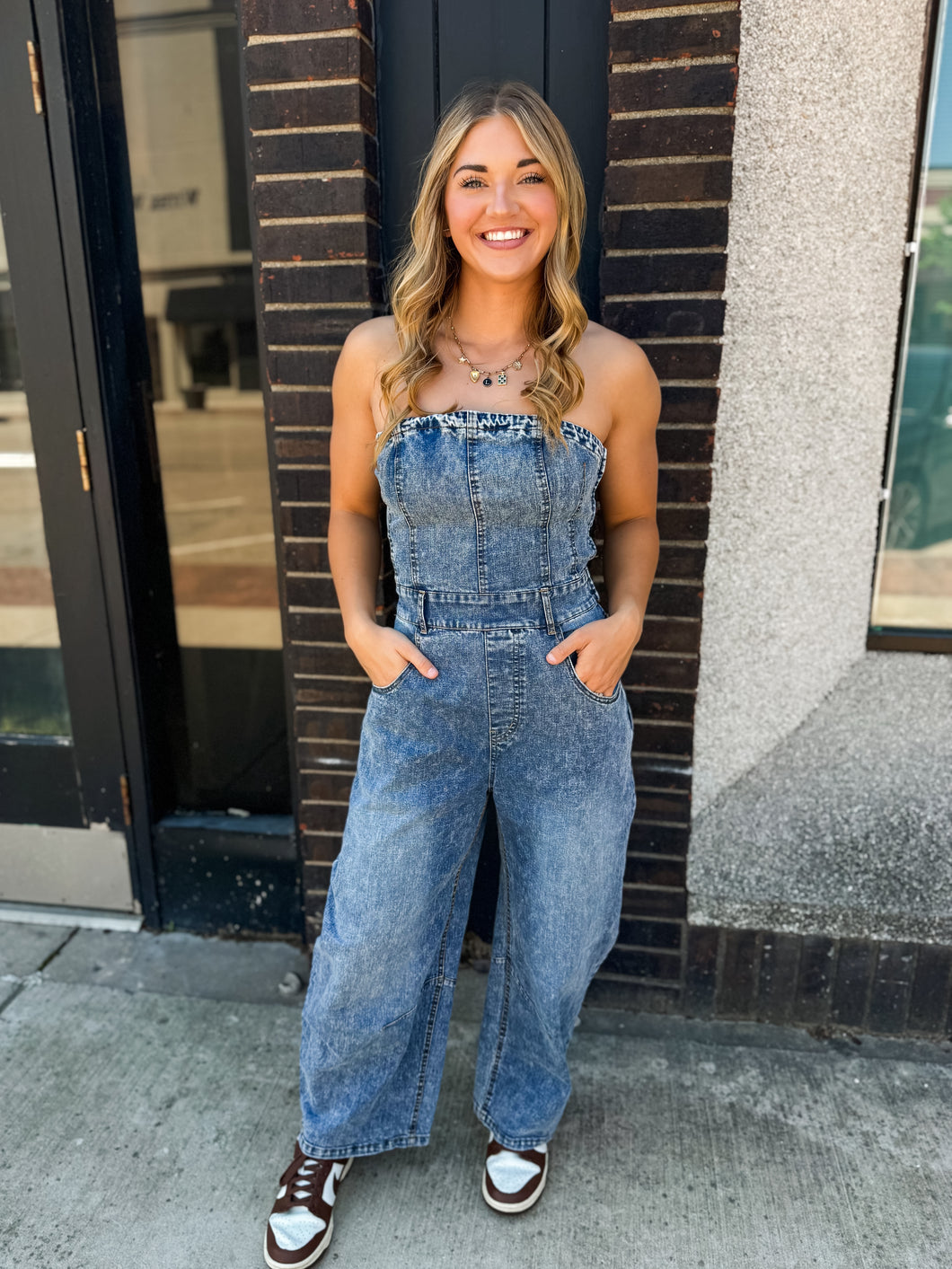 POWER MOVE STRAPLESS JUMPSUIT