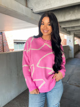 Load image into Gallery viewer, HIGH VOLTAGE SWEATER- PINK &amp; WHITE