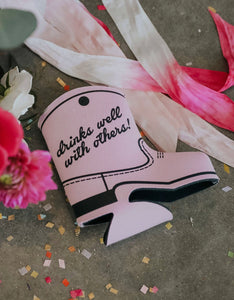 DRINKS WELL WITH OTHERS BOOT KOOZIES