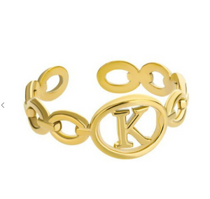 GOLD INITIAL LETTER RING