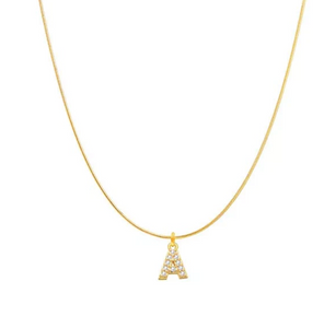 GOLD CHARM INITIAL NECKLACE