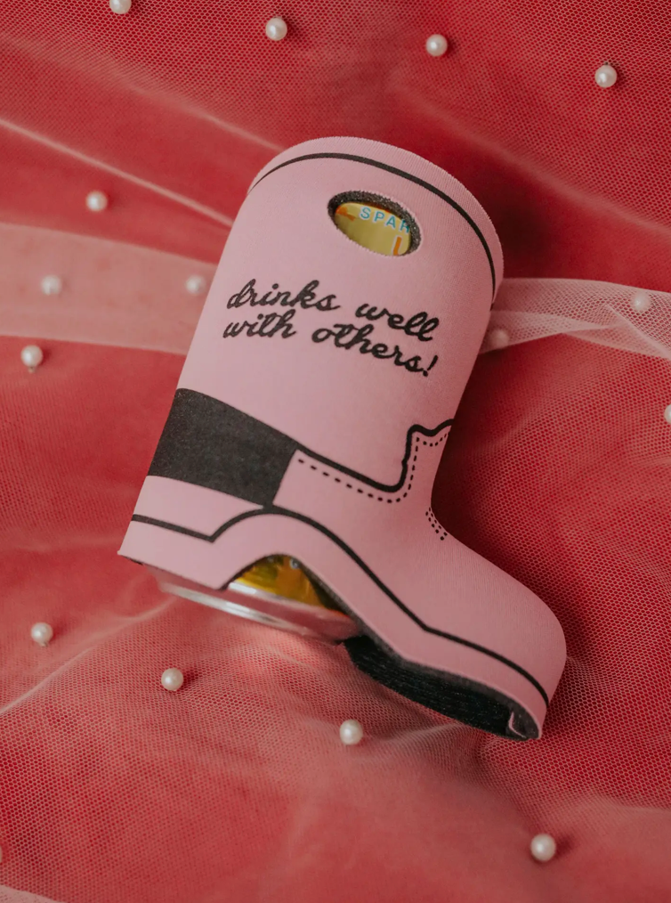 DRINKS WELL WITH OTHERS BOOT KOOZIE